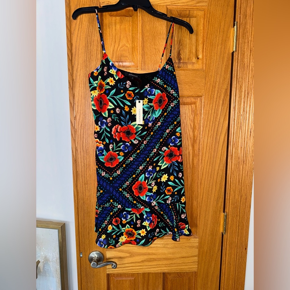 Olivaceous Floral Mini Dress - Black and Red